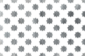 Silver flowers on white background.