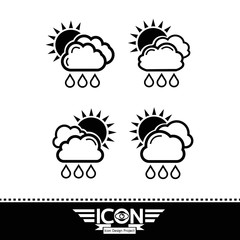 cloud rain sun icon