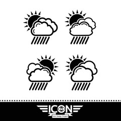 cloud rain sun icon