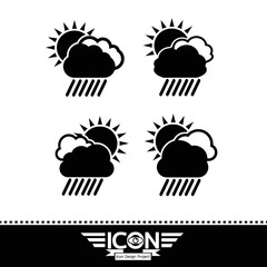 cloud rain sun icon