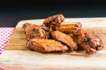 fried chicken wings on table