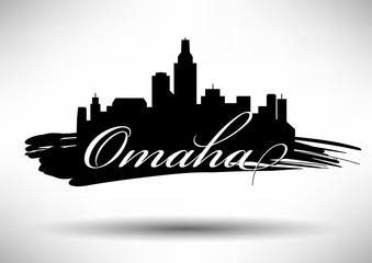 Vector Graphic Design of Omaha City Skyline - obrazy, fototapety, plakaty