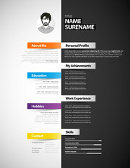 Creative cv template with paper stripes.