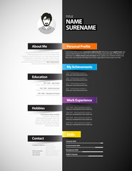 Creative cv template with paper stripes.