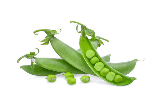 sugar peas isolated on white background