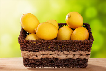 Lemons in basket