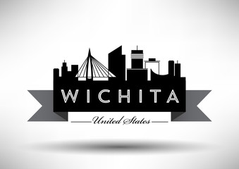 Naklejka premium Vector Graphic Design of Wichita City Skyline