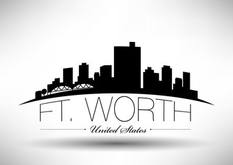 Vector Graphic Design of Ft. Worth City Skyline