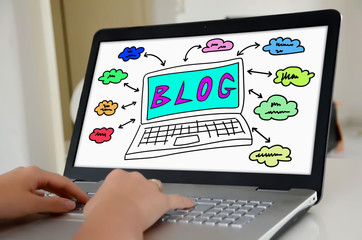 Blog concept on a laptop screen