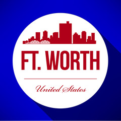 Vector Graphic Design of Ft. Worth City Skyline