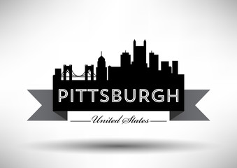 Naklejka premium Vector Graphic Design of Pittsburgh City Skyline