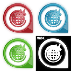 ikona w okręgu ze strzałką i blaskiem zestaw © vempireart