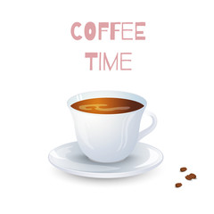 White cup with coffee