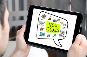 New goals concept on a tablet