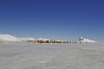 Beautiful view of icebergs Snow Hill Antarctica