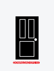 Door icon, black door icon, door silhouette icon, Vector