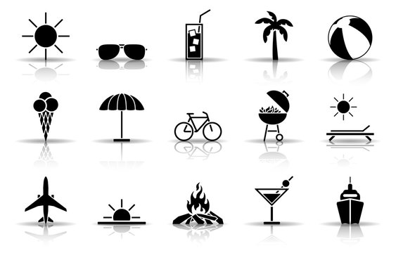 Sommer Iconset - Schwarz (Schatten)