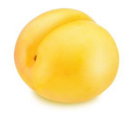 Ripe yellow plum isolated