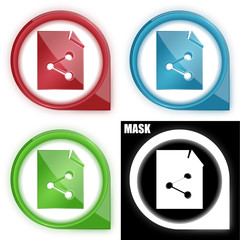 ikona w okręgu ze strzałką i blaskiem zestaw