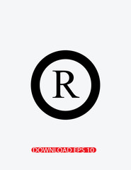 R letter icon, Vector