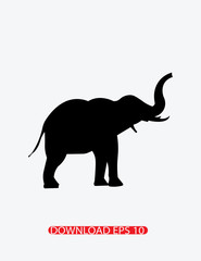 Elephant icon silhouette, Vector