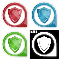 ikona w okręgu ze strzałką i blaskiem zestaw