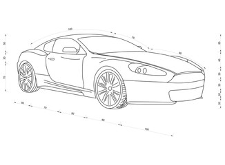 Naklejka premium car drawing - isolated