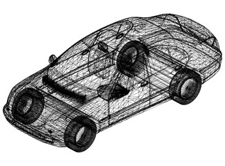 concept car drawing – isolated