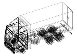 Truck blueprint – 3D perspective