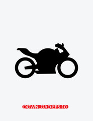 Motorcycle icon, Vector