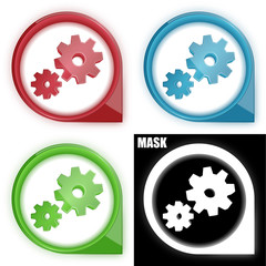 ikona w okręgu ze strzałką i blaskiem zestaw © vempireart