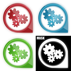 ikona w okręgu ze strzałką i blaskiem zestaw © vempireart