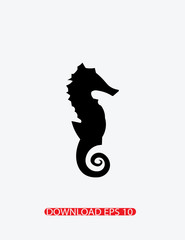 Seahorse icon, Vector