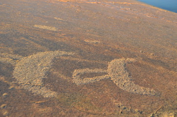 petroglyphs on lake Onega Karelia Russia