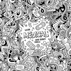 Cartoon cute doodles Medical frame