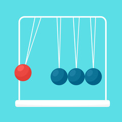 pendulum balls flat vector