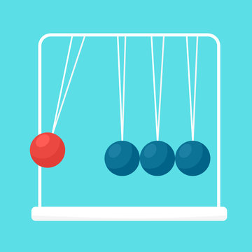 Pendulum Balls Flat Vector