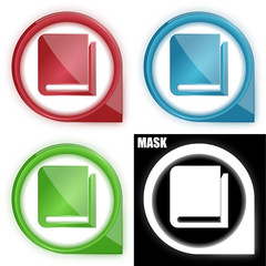 ikona w okręgu ze strzałką i blaskiem zestaw