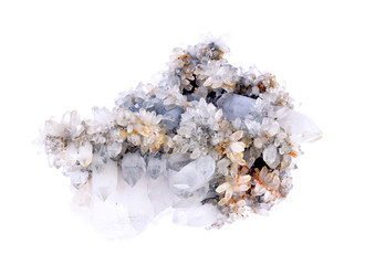 mineral sample of quartz crystal with iron inclusions