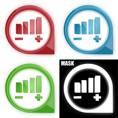 ikona w okręgu ze strzałką i blaskiem zestaw