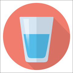 Wasserglas Icon Flat Design Vektor Grafik