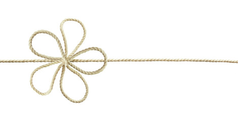 White cotton rope bow in flower shape