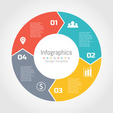 Circle arrows of infographic template for cycling diagram, graph, presentation and round chart.