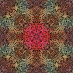 Abstract vector decorative ethnic seamless pattern