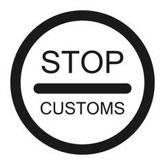 stop customs sign line icon