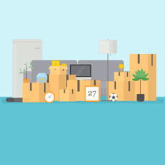 Naklejka premium Moving to new house.
