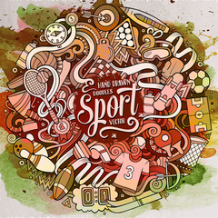 Cartoon cute doodles hand drawn Sport illustration