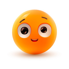 Emotions. Love. Cartoon face. Smile.