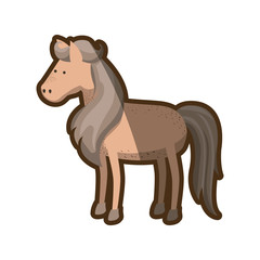 brown clear silhouette of horse with mane and tail gray vector illustration