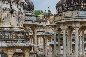 Numerous chattris of former kings of Mewar/Udaipur long dead in Udaipur's Ahar Cenotaphs.